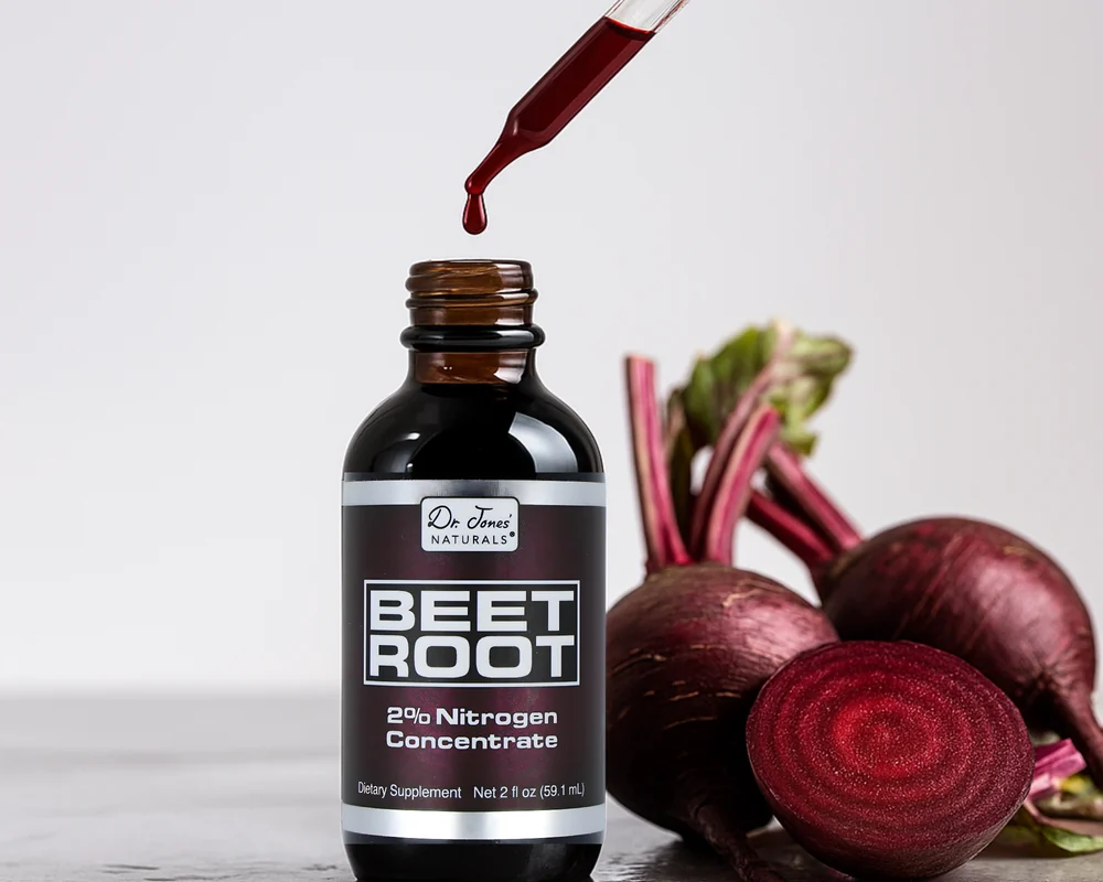 Beetroot Concentrate dropper bottle with fresh beets