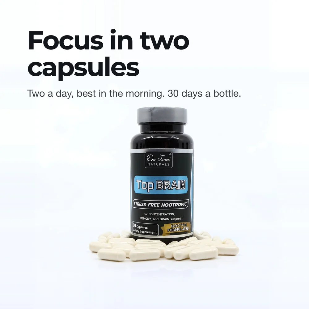 Focus in two capsules: two a day, best in the morning, 30 days a bottle